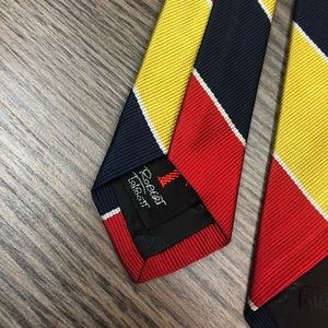Robert Talbott Accessories - Robert Talbott Red, Gold, Navy & White Stripe Tie Robert Talbott Accessories - Robert Talbott Red, Gold, Navy & White Stripe Tie